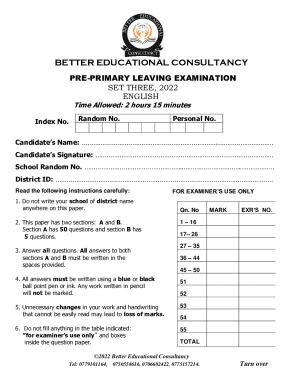Pre-Primary Leaving Examination