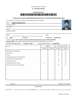 Somaiya Vidyavihar University Examination Form
