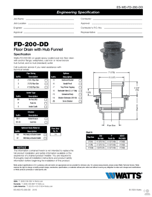 Engineering Specification for Floor Drain FD-200-DD