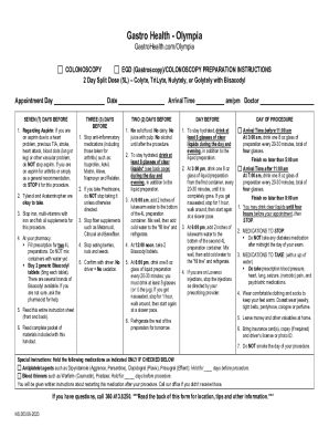 Colonoscopy and EGD Preparation Instructions