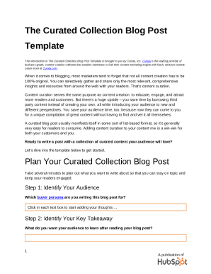 Curated Collection Blog Post Template