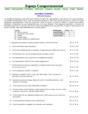 Assertiveness Inventory Form