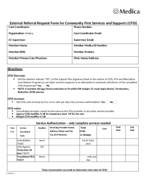 Community First Services and Supports Referral Request Form