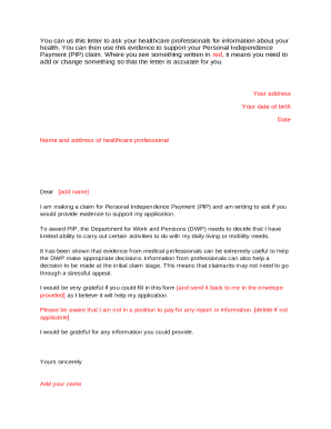 PIP Claim Support Letter
