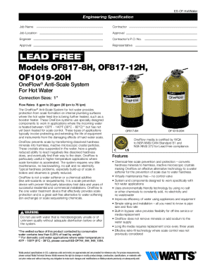 Engineering Specification for OneFlow Anti-Scale System