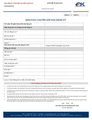Vietnam Domain Transfer Declaration Form