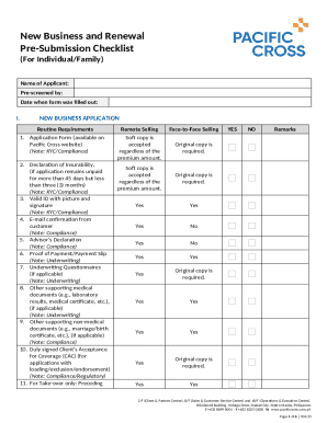 Pacific Cross Insurance Application Checklist