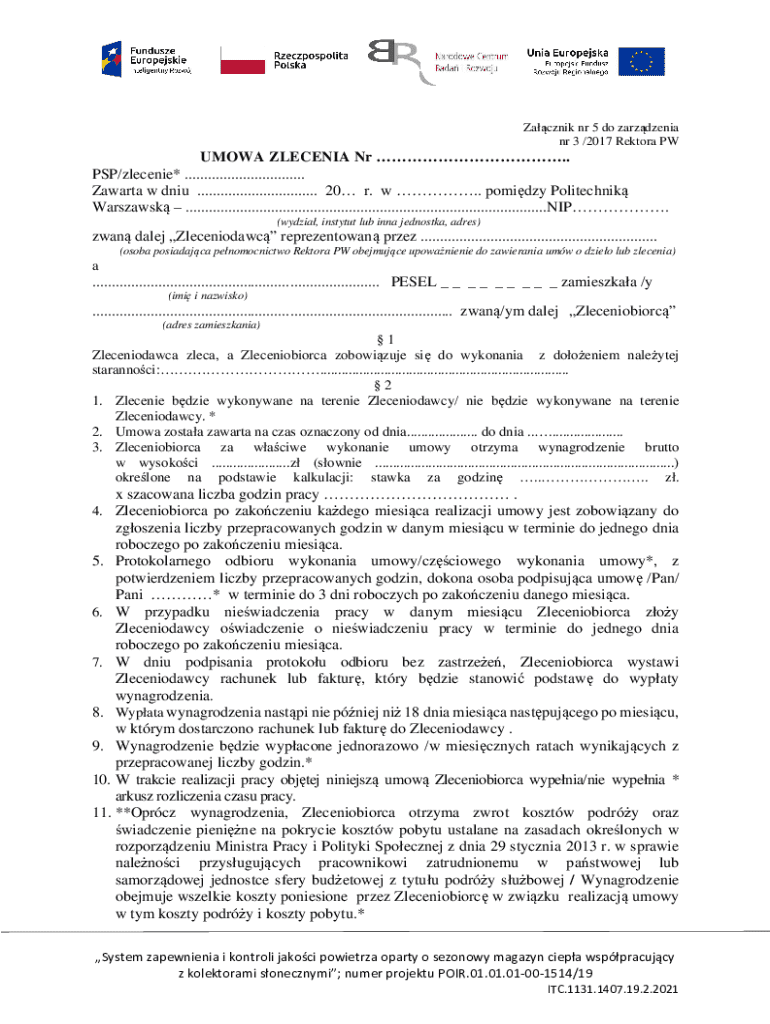 Polish Document For Example.pdf Polish Contract for Services - Blank Fillable Template | Fill Out ...