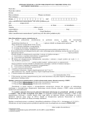 Polish Tax and ZUS Insurance Declaration