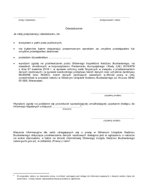 Poland Employment Declaration Form