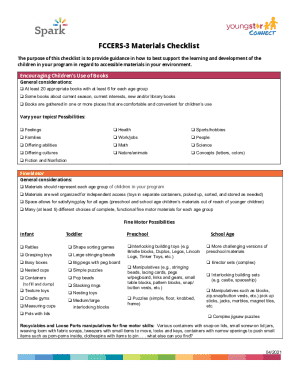 FCCERS-3 Materials Checklist