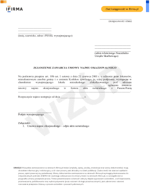 Polish Rental Agreement Notification