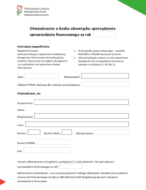 Polish Financial Statement Exemption Declaration