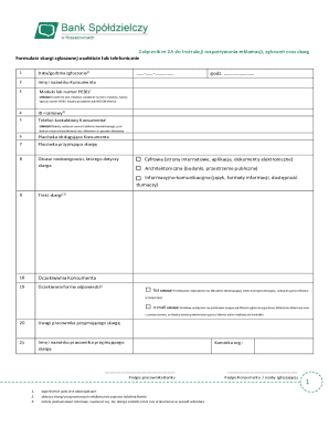 Complaint Form for Personal or Telephone Submission