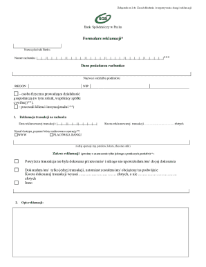 Bank Complaint Form