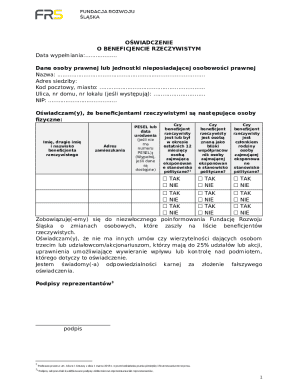 Oświadczenie o Beneficjencie Rzeczywistym