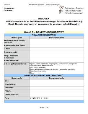 Poland Rehabilitation Equipment Funding Application