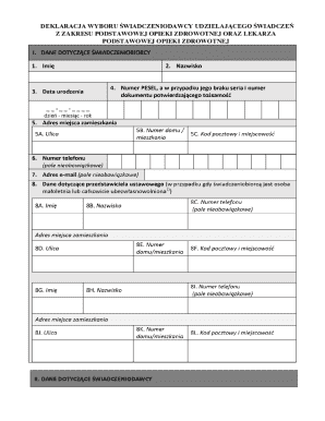 Polish Healthcare Provider Selection Form