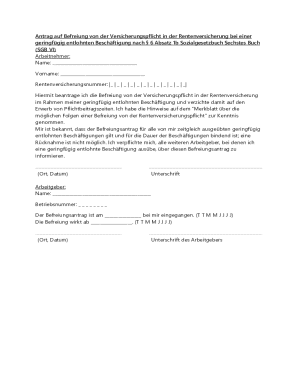 German Rental Insurance Exemption Application