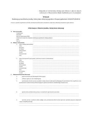 Mazowiecki Bank Spółdzielczy Client Rights Request Form
