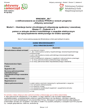 Application for Funding for Electric Mobility Aid