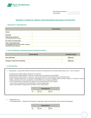 Application for Basic Payment Account Agreement