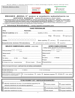 Moduł II Grant Application Form