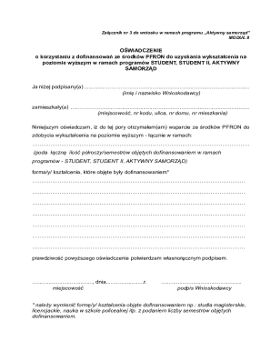 PFRON Education Funding Affidavit