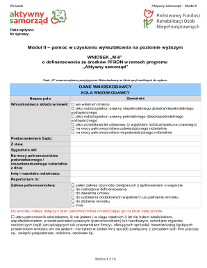 Wniosek Aktywny Samorząd Moduł II