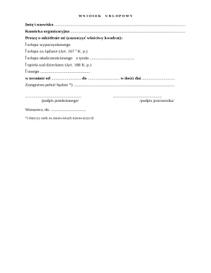 Polish Vacation Leave Request Form