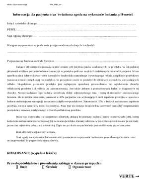 Medical Consent Form for pH-Metry