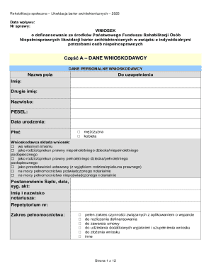 Poland Architectural Barrier Removal Grant Application