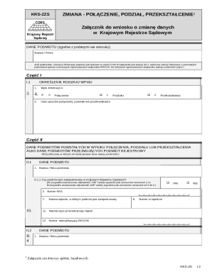KRS-ZS Attachment for Company Changes