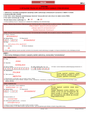Polish Special Care Allowance Application Form SR-4