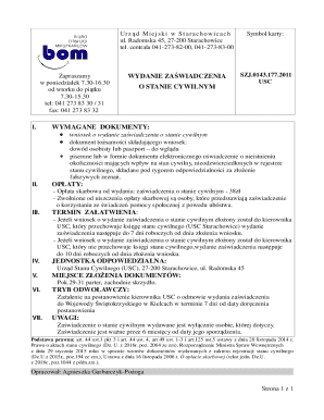 Poland Civil Status Certificate Application