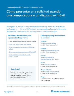 Community Health Coverage Program Application