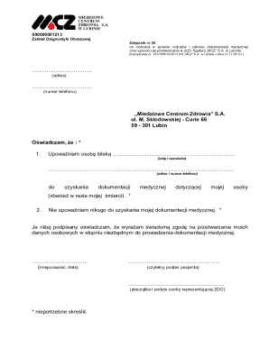 Medical Documentation Authorization Form