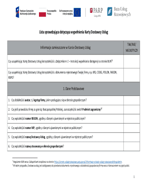 Service Provider Card Checklist