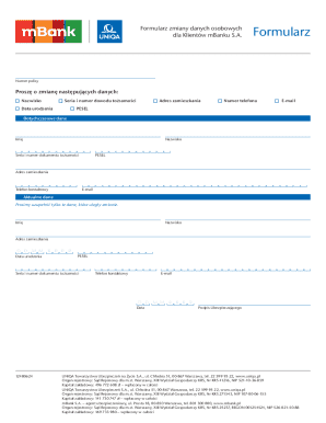Personal Data Change Form