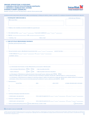 Simplified Application for Contract Performance Guarantee