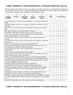Environmental Attitudes Inventory Form