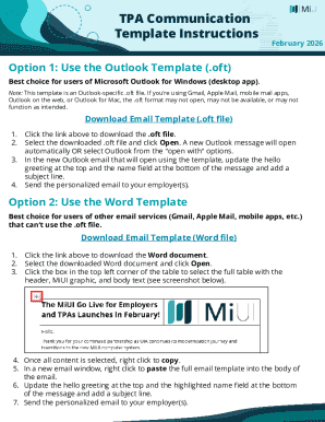 TPA Communication Template