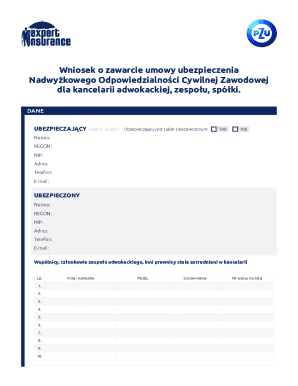 Professional Liability Insurance Application for Law Firms