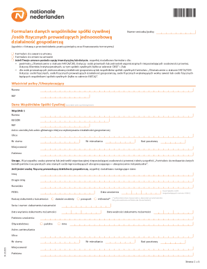 Polish Civil Partnership Data Form