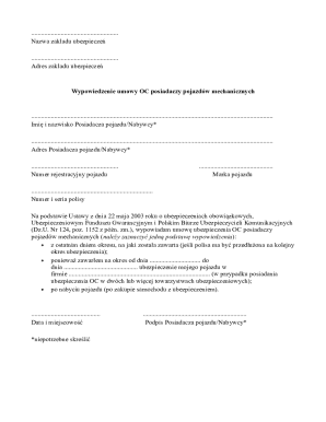Insurance Cancellation Form