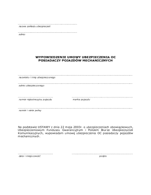 Insurance Policy Cancellation Notice