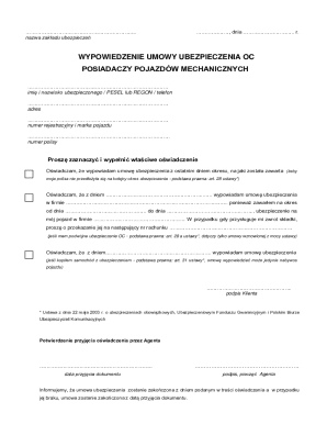 Insurance Cancellation Form