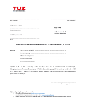 Polish Car Insurance Cancellation Form