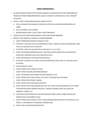 Indonesian Police Application Form