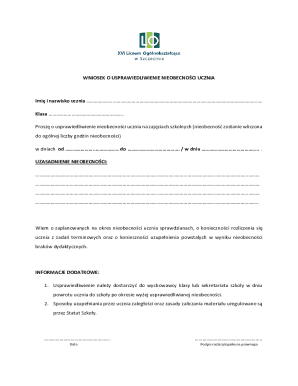 Student Absence Justification Request